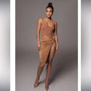 PECAN NAMYA KNOTTED SKIRT